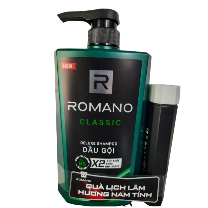 Dầu gội _ Tắm gội romano 650g tặng kèm (sữa tắm romano 150ml và lăn romano 40ml)