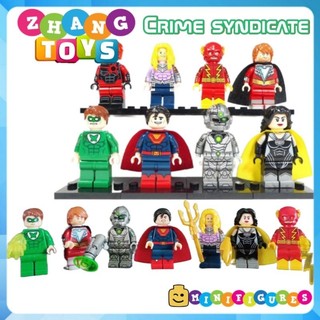 Đồ chơi Xếp hình Crime Syndicate gồm Grid Johnny Quick - Superwoman Ultra Man - Deathstorm Minifigures Kopf KF6104