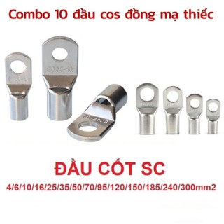 Set 10 đầu cos đồng mạ kẽm