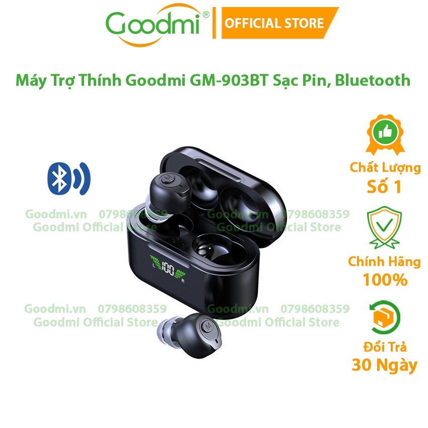 Máy Trợ Thính Dành Cho Người Già Điếc Nặng Có Bluetooth Goodmi GM-903BT Loại 2 Tai