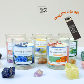 Nến Thơm Không Khói Tinh Dầu Thiên Nhiên Cao Cấp An Toàn handmade Nghiêng Candle Khử Mùi Thư Giãn