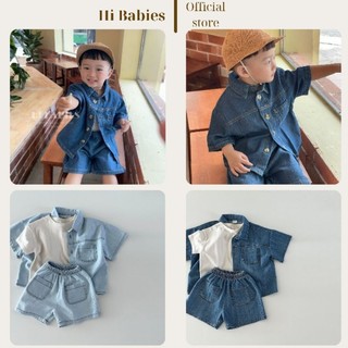 {Có sẵn }Set/bộ jeans denim QCCC mùa hè style Hàn Quốc cho bé trai (1-3t)