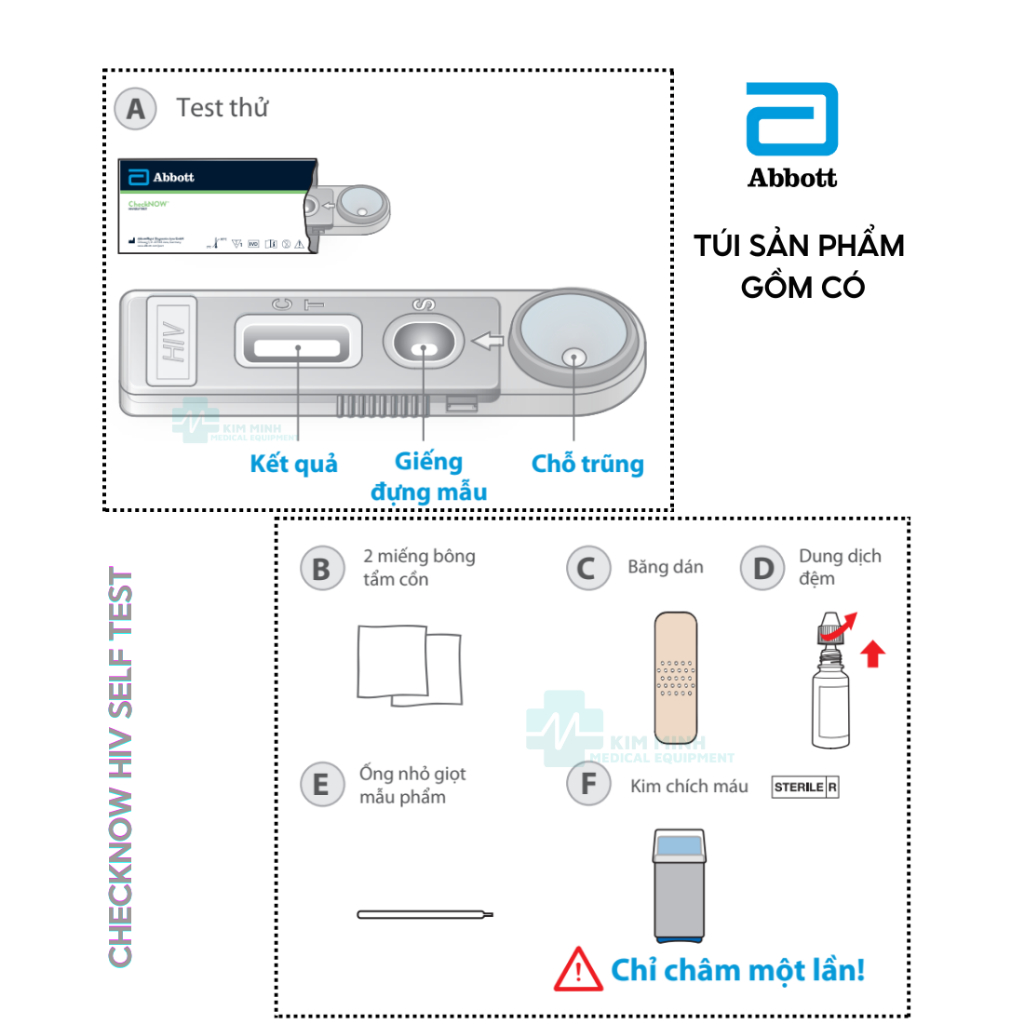 Khay thử xét nghiệm HIV tại nhà - CheckNow HIV Self test