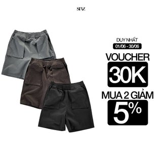 Quần Short Nam Snazzy Đùi Kaki Chun Mềm Mại Co Giãn Thoải Mái Flip Pocket