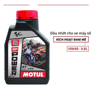 Dầu Nhớt Xe Máy  Chính Hãng MOTUL GP POWER 4T 10W40 0.8L - 1L - Chuyên Dùng Xe Côn Tay, Xe Số