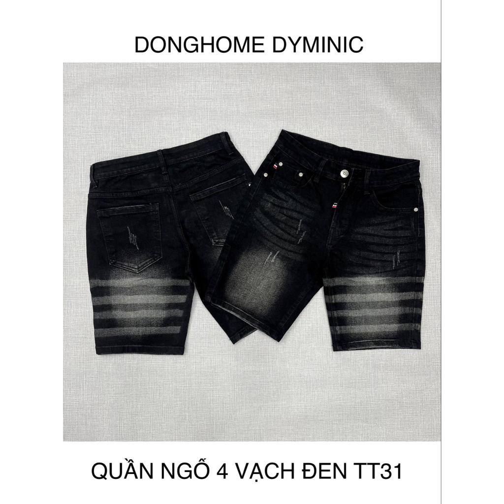 Quần ngố đen bạc 4 vạch TT31 , quần ngố 4 vạch có bigsize từ 28 đến 38 , Đông Home Shop.