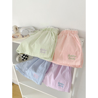 BUDDIES | Quần Hana short vải sọc viền ren có lót thêu Buddies Sweety