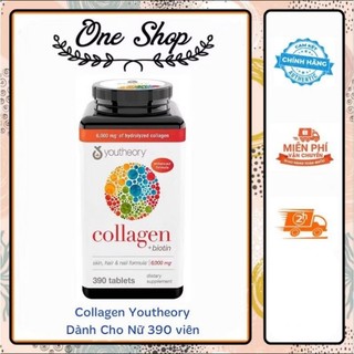 (Date T12/25) Viên uống Collagen Youtheory Type 1 2 & 3 giúp làm đẹp da dành cho nữ 390 viên của Mỹ