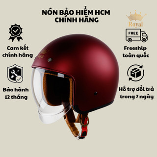 Mũ bảo hiểm 3/4 Royal M139 kính âm đỏ đô size M L XL chính hãng bảo hành 12 tháng đi xe máy