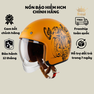 Nón bảo hiểm Royal M139 kính âm tem V7 cafe racer size M L XL