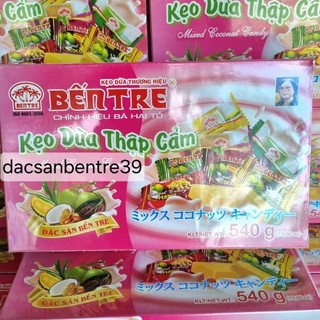 Kẹo dừa thập cẩm 5 vị hộp lớn 540g