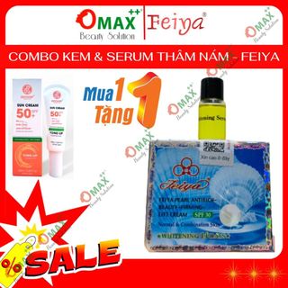 Combo KEM DƯỠNG TRẮNG DA FEIYA NGỌC TRAI và SERUM Whitening feiya ( XOÁ NÁM, TÀN NHANG, ĐỐM NÂU CHÁY NẮNG )