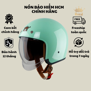 Mũ bảo hiểm 3/4 Royal M139 màu xanh ngọc bóng size M L XL chính hãng bảo hành 12 tháng