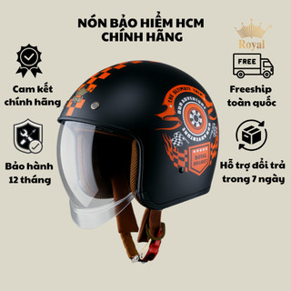 Mũ bảo hiểm 3/4 Royal M139 kính âm tem caro size M L XL chính hãng bảo hành 12 tháng