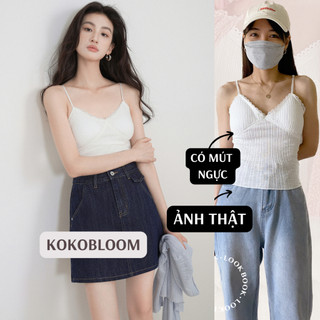 Áo 2 dây nữ có mút ngực áo dây ren đệm ngực,áo hai dây nữ điều chỉnh được kích thước, áo có mút ngực màu trơn ôm dáng