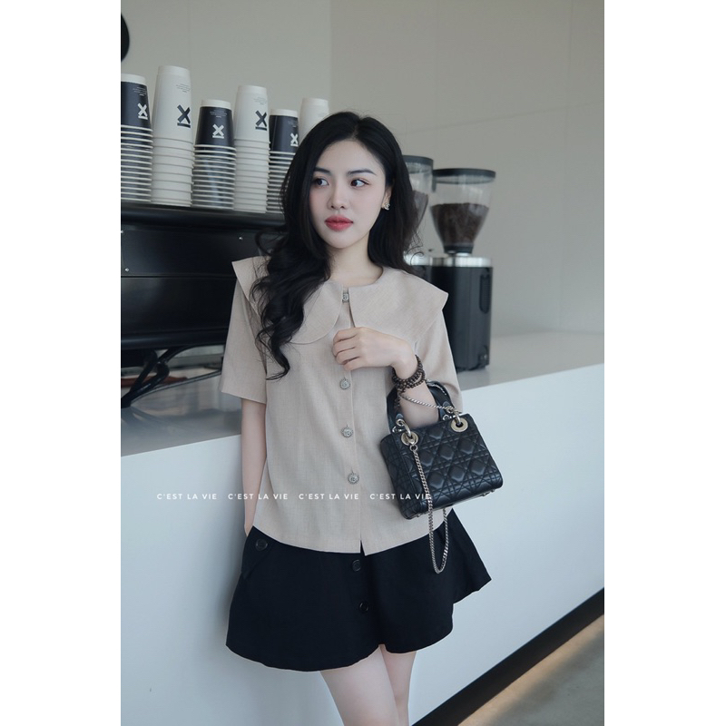 Áo be tiêu cổ lá C'est lavie
