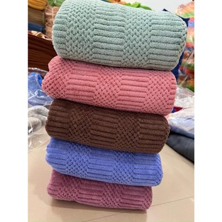 SET 5 Khăn tắm xuất hàn họa tiết hạt gạo  Kt 50x100cm (tặng 5c khăn lau 30x30cm), dày dặn,mềm mịn ,thấm hút tốt