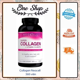 Viên uống dưỡng da Neocell Super Collagen + Vitamin C & Biotin 360 viên của Mỹ