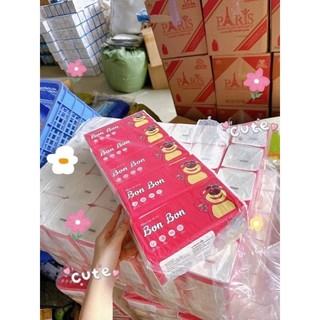 Bịch khăn giấy rút đa năng gấu dâu Bon Bon Losto siêu to (1 gói 400 tờ) - Giấy chuẩn loại 1