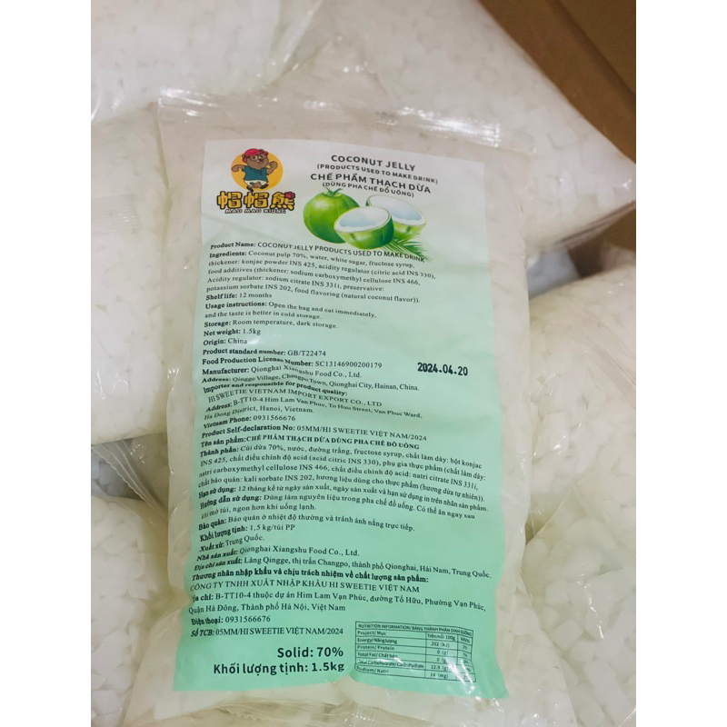 Thạch dừa đài loan 1kg5 giòn ngon ( MAOMAO)