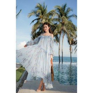 Váy maxi tơ vạt xéo Sofia