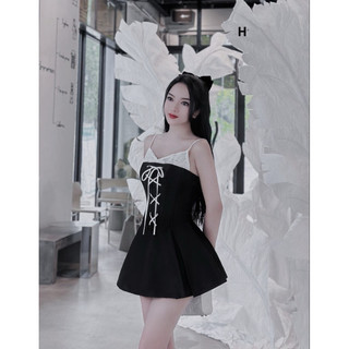 Đầm xinh phối day ziczac sang chảnh