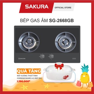 BẾP GAS ÂM SAKURA SG-2668GB - Hàng chính hãng - Bảo hành 24 tháng
