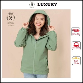 Áo Khoác Gió Nữ 2 Lớp Cao Cấp INDOCHI Xanh Mint , Áo Gió Nữ 2 Lớp Chất Liệu Gió Tráng Bạc  AG28