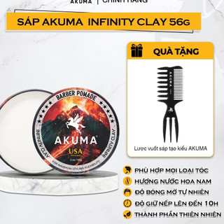  Sáp vuốt  tóc AKUMA INFINITY CLAY 56g chính hãng sáp vuốt tóc nam giữ nếp tạo kiểu tóc lên đến 10h hươg nước hoa nam 