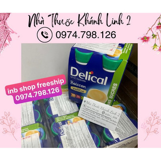 🌺 1 thùng Dinh dưỡng cho người Ung Thư ,Tiểu Đường, Phẫu Thuật, chai Sữa Delical 200ml vị Vani, 24 chai.