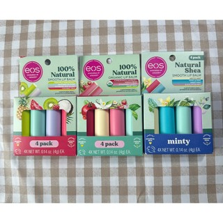 [AUTH-MỸ] Son dưỡng môi EOS 100% Natural Organic Pack 4 cây