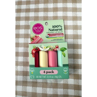 [AUTH-MỸ] Son dưỡng môi EOS 100% Natural Organic Pack 4 cây