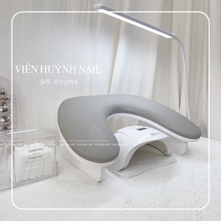 Ghế kê tay chữ U chất liệu da cao cấp chân gỗ dính liền ,  kích thước rộng để vừa các loại máy hơ , chân gỗ chắc chắn