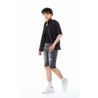 QUẦN SHORT JEAN NAM AKA04 QUẦN SHORT BÒ NAM CO GIÃN TỐT KHOÁ KÉO NÚT GÀI HÌNH THẬT