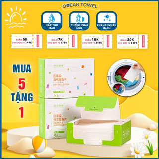 Giấy hút màu và chống phai màu quần áo❣️ MENUO CONCERN❣️Giấy hấp thụ màu - Giấy chống lem màu hộp 50 tờ kháng kh