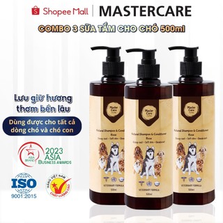 Combo 3 Sữa Tắm Chó Mèo MASTERCARE Siêu Khử Mùi Lưu hương Lâu Mượt Lông Ngăn Rụng Lông  500ml