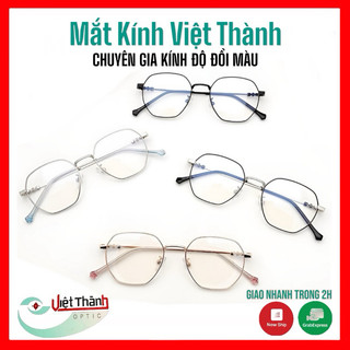   Có sẵn độ cận Gọng kính cận lục giác NHỎ thời trang kính gọng kim loại Mắt Kính Việt Thành LG9 