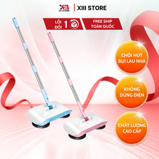 Chổi hút bụi lau nhà [không sử dụng điện], cây hút bụi lau nhà, chổi quét bụi inox xoay 360 độ, dọn dẹp nhà cửa tiện lợi