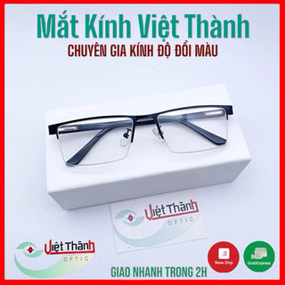 HCM Gọng kính kim loại nửa viền nhận làm cận viễn loạn theo yêu cầu