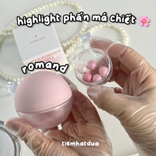   HIGHLIGHT CHIẾT - ĐỌC MÔ TẢ VÀ HÌNH ẢNH  Phấn Má Hồng Kèm Highlight GOOSEUL Romand Sheer Powder Pearls 