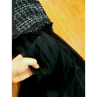 Đầm ren phối tweed sz M
