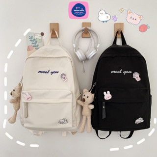 Balo đi học vải bố vừa A4 Meet you