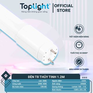 ĐÈN LED TUYP T8 THỦY TINH TOPLIGHT 1,2M