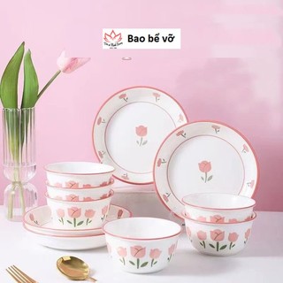 Bát cơm hoa hồng, bát cơm sứ decor bát cơm