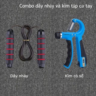Combo 1 kìm bóp tay có máy đếm số 1 dây nhảy siêu bền
