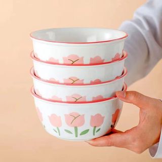 Bát cơm hoa hồng, bát cơm sứ decor bát cơm