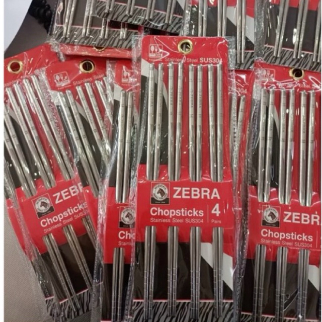 Combo 4 đôi đũa inox 304 Zebra hàng chính hãng