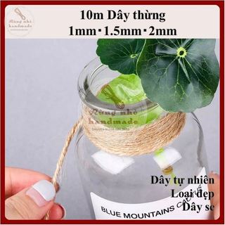 Dây thừng trang trí, 10m dây gai 1mm, 1.5mm,2mm, dây thừng gai, làm đồ cào móng mèo, làm đồ handmade
