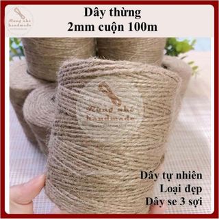 Dây thừng 2mm, cuộn dây thừng 100m, dây thừng trang trí, dây đay, dây cói, dây thừng decor, handmade