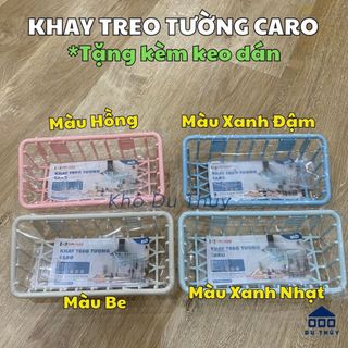 Khay, Kệ treo tường Caro, kệ để đồ nhà tắm dán keo tiện lợi, Kệ dán tường cao cấp Châu Hưng